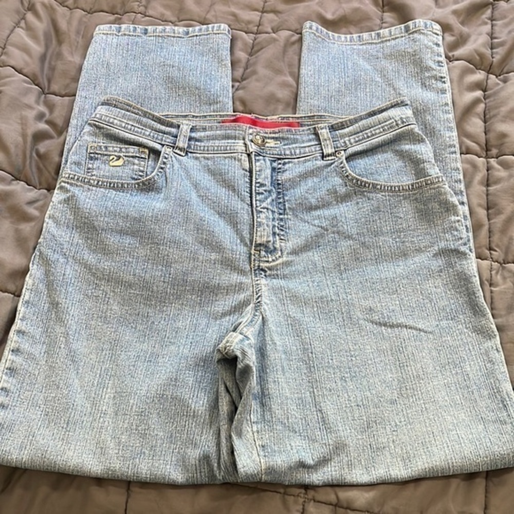Gloria Vanderbilt Light Blue Denim Jeans Sz 8 Short EUC #1895